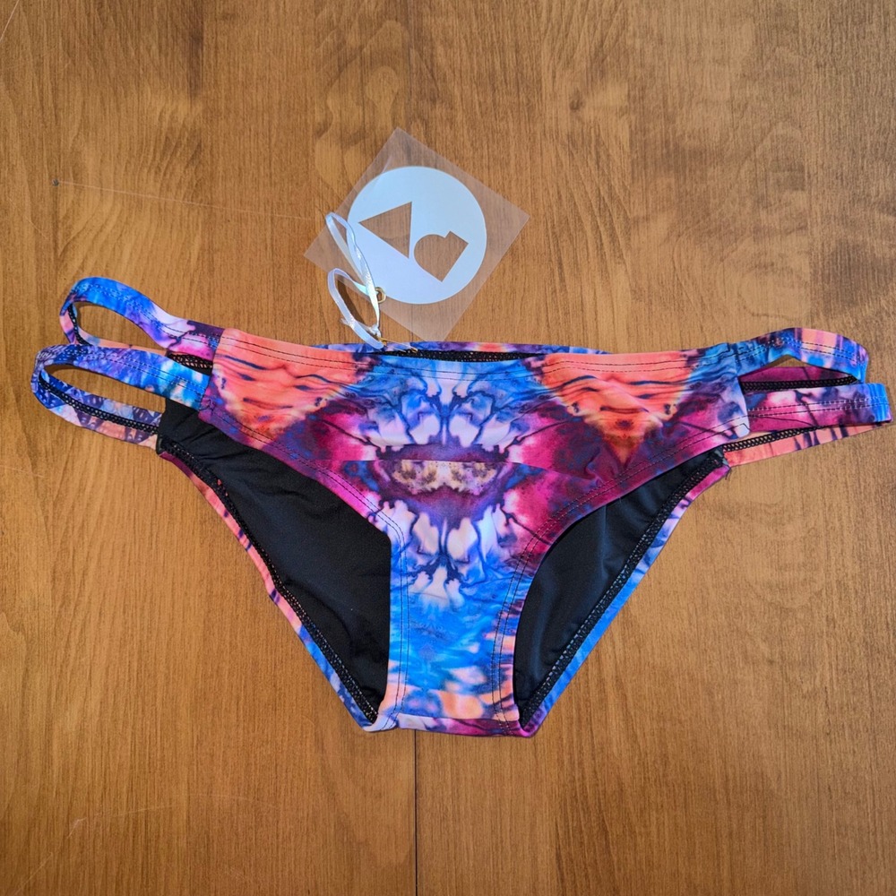 NEW‎ Perfect Vacation Patterned Bikini Swim Bottoms Colorful Size Small